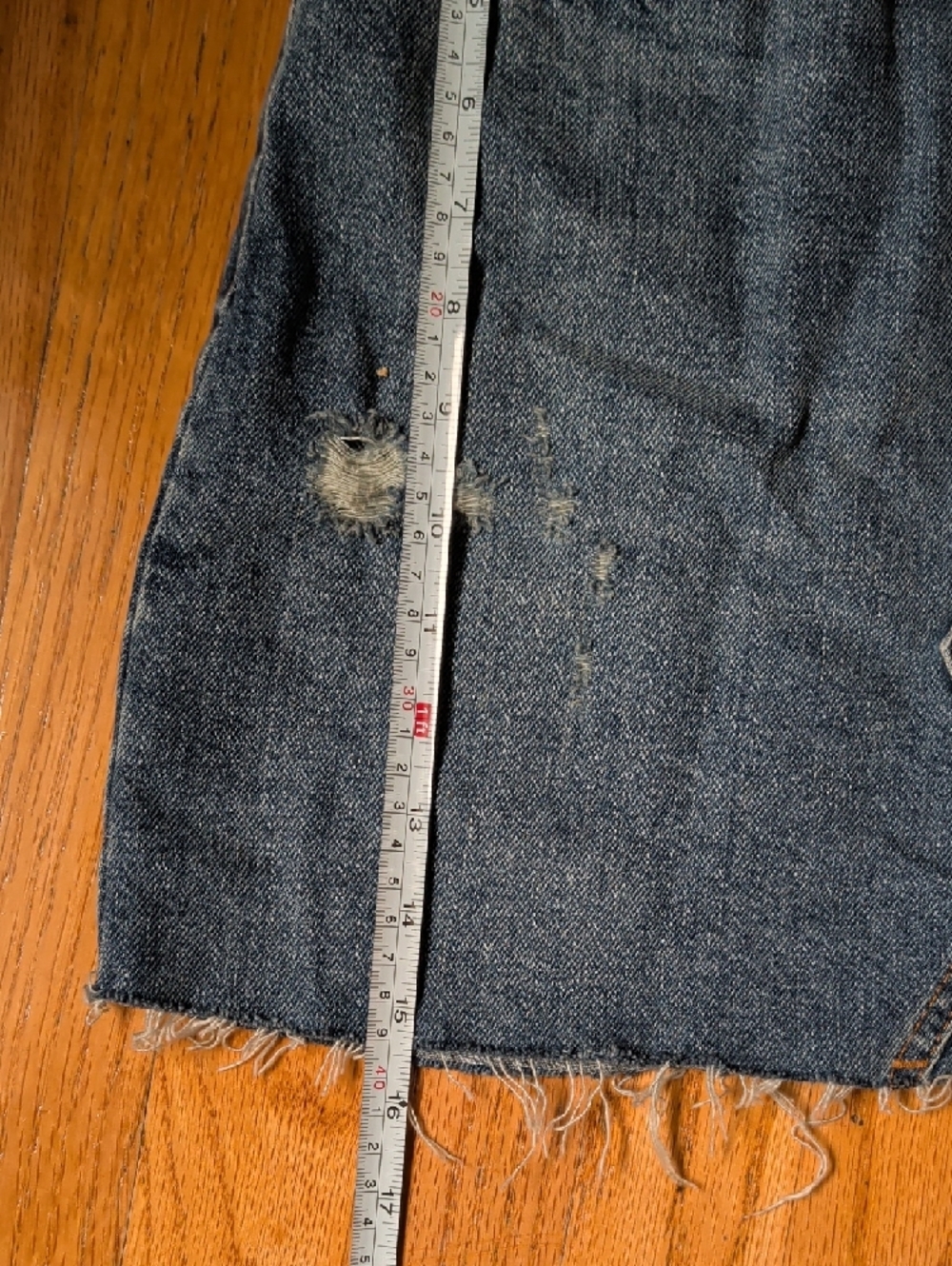 BDG Washed Blue Distressed Denim Mini Skirt - Picture 5 of 5